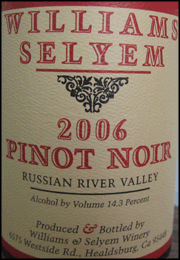 Williams Selyem 2006 Pinot Noir Russian River